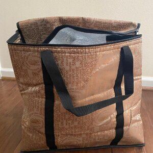 large heavy duty insulated zippered bag with handles